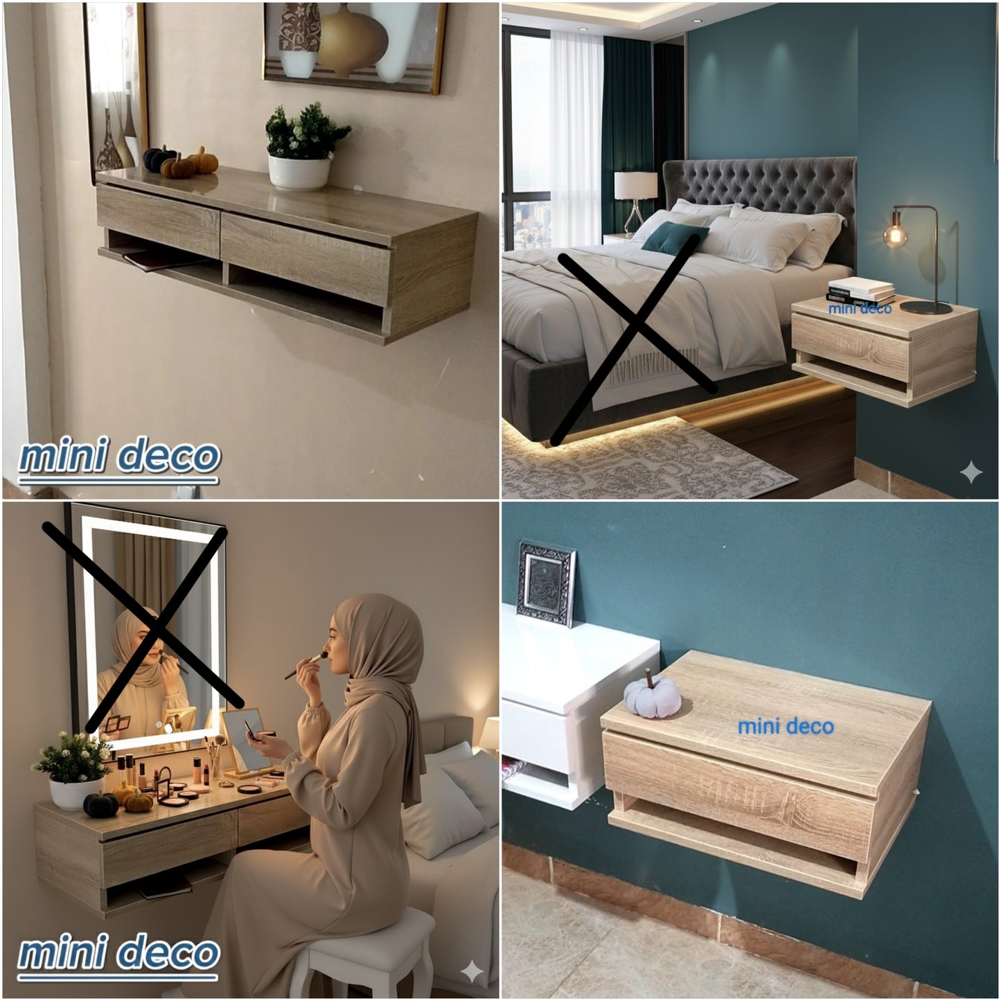 pack 1 coifeuse +2 table de nuit 15300da